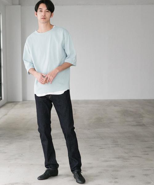 green label relaxing（グリーンレーベルリラクシング）の「ST ワイドリブ ロング タンクトップ ◆（タンクトップ・メンズ・グレー/ホワイト・M/S/L）」の6枚目の写真