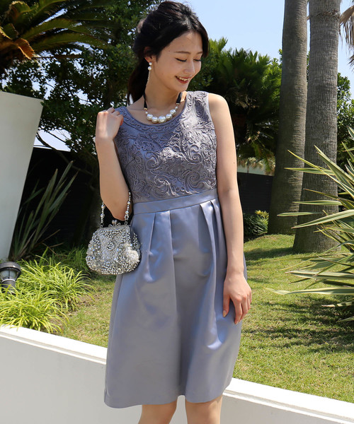 MARLENE JOBERT（マルレーヌ　ジョベル）の「コードレーン胸刺繍ドレスワンピース（ドレス・レディース・ネイビー/ブラック/グレー・L/M）」の20枚目の写真