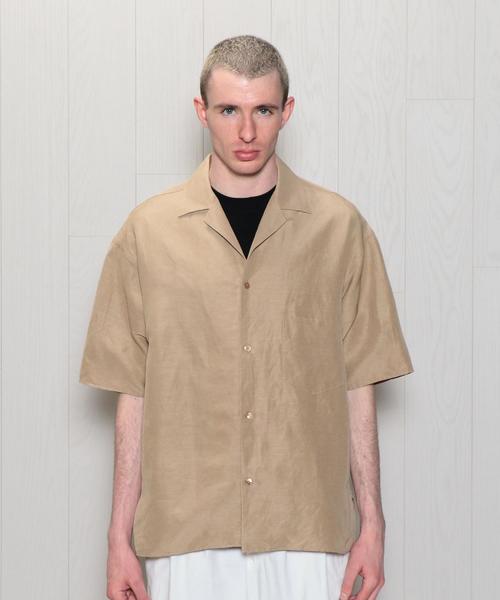 エイチビューティアンドユース H BEAUTY＆YOUTH 半袖シャツ SATIN OPEN COLLAR SHORT SLEEVE SHIRT サテ H BEAUTY&YOUTH UNITED ARROWS（エイチビューティーアンドユース
