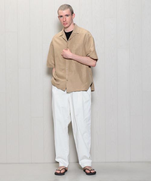 エイチビューティアンドユース H BEAUTY＆YOUTH 半袖シャツ SATIN OPEN COLLAR SHORT SLEEVE SHIRT サテ H BEAUTY&YOUTH UNITED ARROWS（エイチビューティーアンドユース