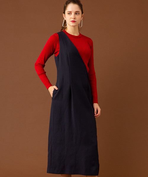 UNITED TOKYO（ユナイテッドトウキョウ）の「ワンショルダーワンピース（ワンピース・レディース・ベージュ/ネイビー/ブラウン・1）」の3枚目の写真