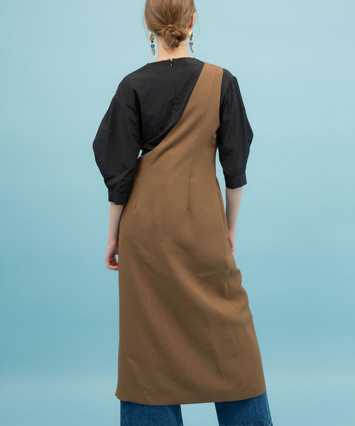 UNITED TOKYO（ユナイテッドトウキョウ）の「ワンショルダーワンピース（ワンピース・レディース・ベージュ/ネイビー/ブラウン・1）」の16枚目の写真