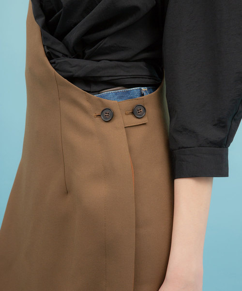 UNITED TOKYO（ユナイテッドトウキョウ）の「ワンショルダーワンピース（ワンピース・レディース・ベージュ/ネイビー/ブラウン・1）」の17枚目の写真