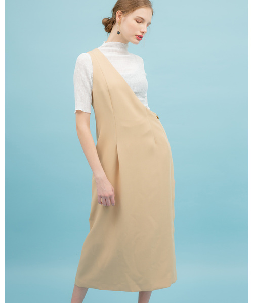 UNITED TOKYO（ユナイテッドトウキョウ）の「ワンショルダーワンピース（ワンピース・レディース・ベージュ/ネイビー/ブラウン・1）」の21枚目の写真