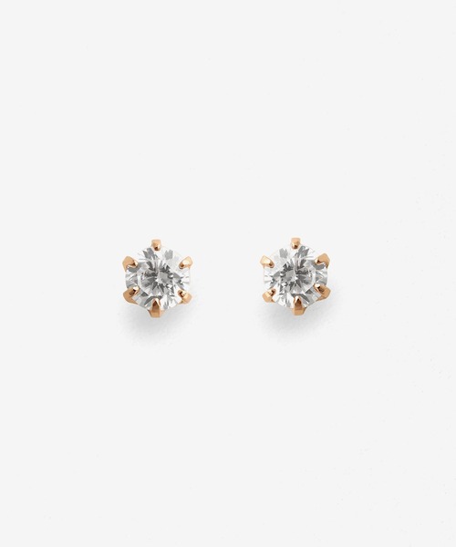 K18 ピンクゴールド キュービックジルコニア ピアス （SS） ESTELLE 