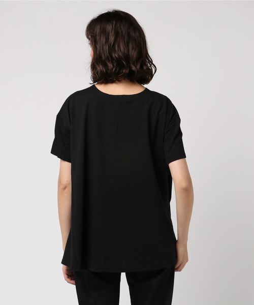 KOBE LETTUCE（コウベレタス）の「［UVカット★吸汗速乾］綿コットン100%体型カバービッグシルエットカットソー/Tシャツ/トップス/レディース[C3322]神戸レタス（Tシャツ/カットソー・レディース・ブラック/ネイビー/オフホワイト/ピンク/ブルー/ホワイト系その他/グレイッシュベージュ・FREE）」の9枚目の写真