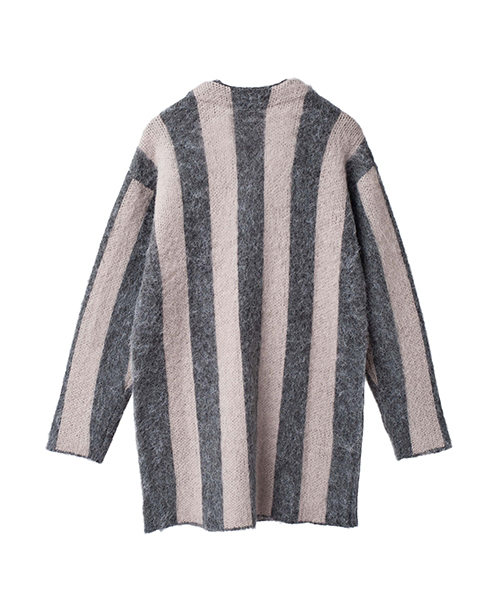 NO ID.（ノーアイディ）の「mcg2286-シャギーＭＩＸニットストライプＪＱカーディガン（カーディガン/ボレロ・メンズ・グリーン/グレー/ブラック・1/2）」の15枚目の写真