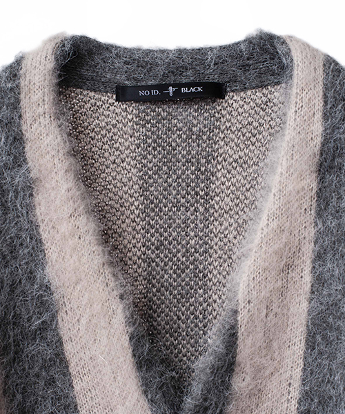 NO ID.（ノーアイディ）の「mcg2286-シャギーＭＩＸニットストライプＪＱカーディガン（カーディガン/ボレロ・メンズ・グリーン/グレー/ブラック・1/2）」の16枚目の写真