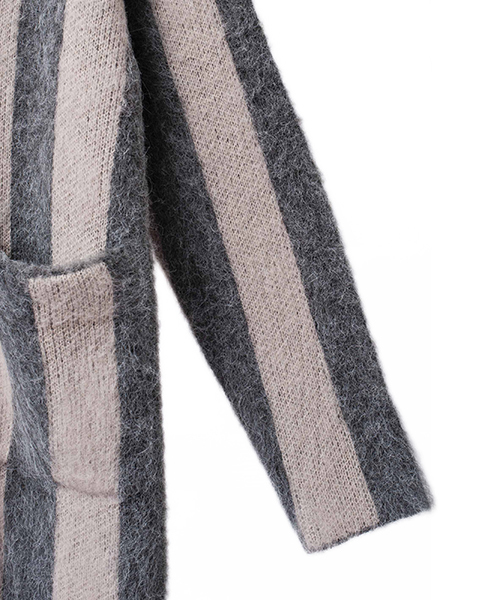 NO ID.（ノーアイディ）の「mcg2286-シャギーＭＩＸニットストライプＪＱカーディガン（カーディガン/ボレロ・メンズ・グリーン/グレー/ブラック・1/2）」の17枚目の写真