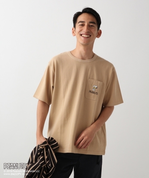 RAGEBLUE(レイジブルー)の「【PEANUTS/ピーナッツ】鹿の子Tシャツ/804439(Tシャツ/カットソー・メンズ・ホワイト/ブラック/ベージュ/ネイビー・SMALL/MEDIUM/LARGE)」の3枚目の写真