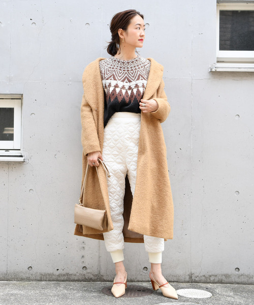 DouDou（ドゥドゥ）の「ジャガードニット（ニット/セーター・レディース・ブラック/グレー・FREE）」の8枚目の写真