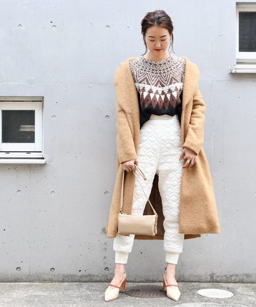 DouDou（ドゥドゥ）の「ジャガードニット（ニット/セーター・レディース・ブラック/グレー・FREE）」の9枚目の写真