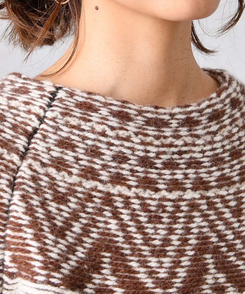 DouDou（ドゥドゥ）の「ジャガードニット（ニット/セーター・レディース・ブラック/グレー・FREE）」の14枚目の写真