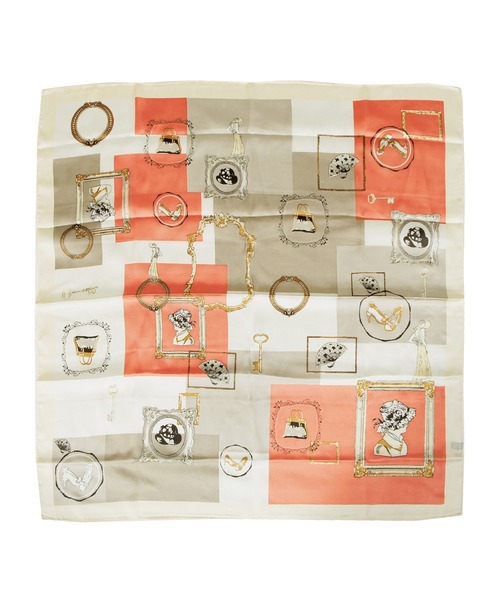 Julia Boutique（ジュリアブティック）の「70×70cmサイズ・ヴィンテージ風サテン生地スカーフ・バンダナ・ストール/100011（バンダナ/スカーフ・レディース・A/B/C/D/E/F/G/H/I/J/K/L/M/N/O/P/その他15/その他14/その他13/その他12/その他2/その他3/その他1/その他5/その他4/その他11/その他10/その他9/その他8/その他7/その他6/その他16/その他17/その他18/その他19/その他20/その他21/その他22/その他24/その他25/その他26/その他23/ブラック/ライトブルー/ホワイト/オレンジ/ブルー/ピンク/イエロー/ベージュ/ネイビー/ブラウン系/パープル系/カーキ/ブラウン/グレー/グリーン・ONE）」の16枚目の写真