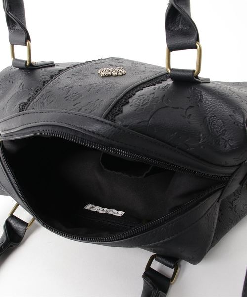 axes femme（アクシーズファム）の「型押しボストンバッグ（ボストンバッグ・レディース・ブラック/グレー/ワイン・MEDIUM）」の4枚目の写真