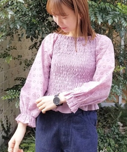 flower（フラワー）の「レインボーレースブラウス（シャツ/ブラウス・レディース・ホワイト/ピンク/ブルー/イエロー・FREE）」の4枚目の写真