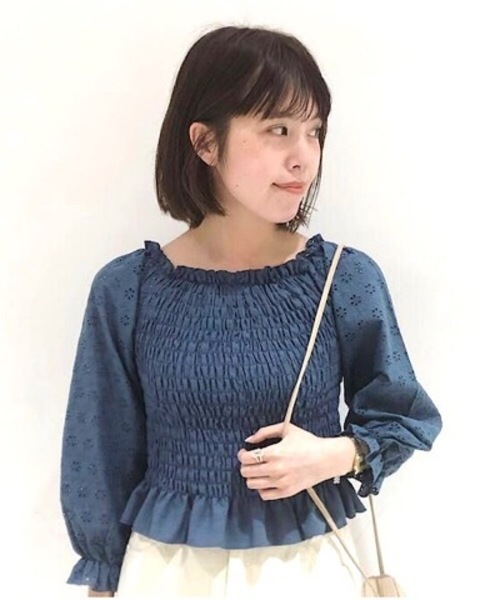 flower（フラワー）の「レインボーレースブラウス（シャツ/ブラウス・レディース・ホワイト/ピンク/ブルー/イエロー・FREE）」の3枚目の写真