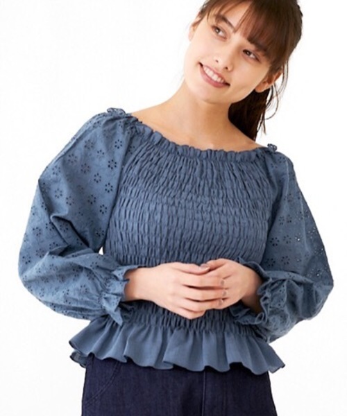 flower（フラワー）の「レインボーレースブラウス（シャツ/ブラウス・レディース・ホワイト/ピンク/ブルー/イエロー・FREE）」の6枚目の写真