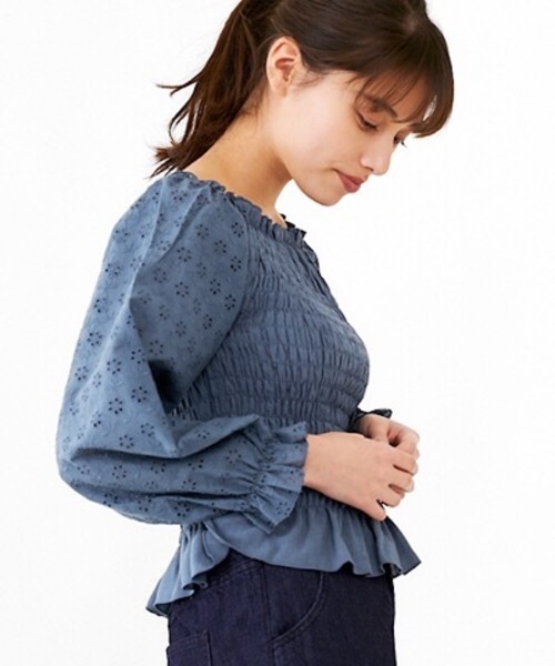 flower（フラワー）の「レインボーレースブラウス（シャツ/ブラウス・レディース・ホワイト/ピンク/ブルー/イエロー・FREE）」の7枚目の写真