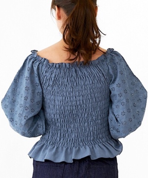 flower（フラワー）の「レインボーレースブラウス（シャツ/ブラウス・レディース・ホワイト/ピンク/ブルー/イエロー・FREE）」の8枚目の写真