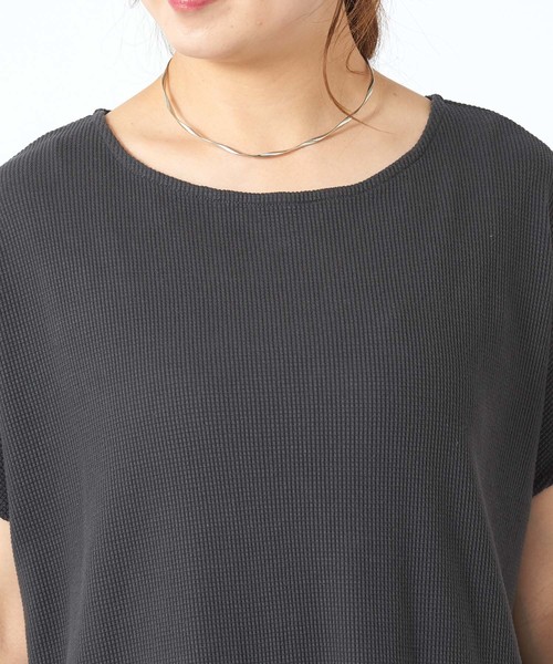 DISCOAT（ディスコート）の「ワッフル裾スリットリングドットワンピース（ワンピース・レディース・チャコールグレー/グリーン/アイボリー・FREE）」の11枚目の写真