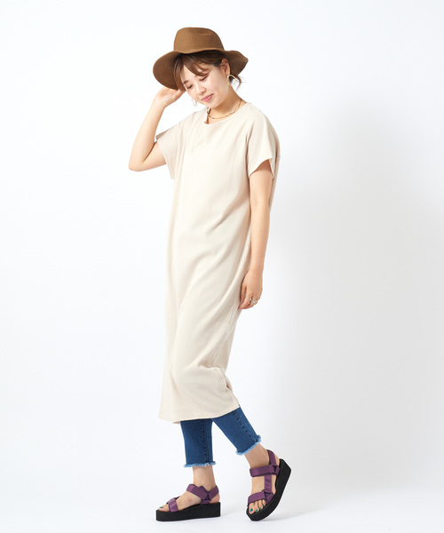 DISCOAT（ディスコート）の「ワッフル裾スリットリングドットワンピース（ワンピース・レディース・チャコールグレー/グリーン/アイボリー・FREE）」の19枚目の写真