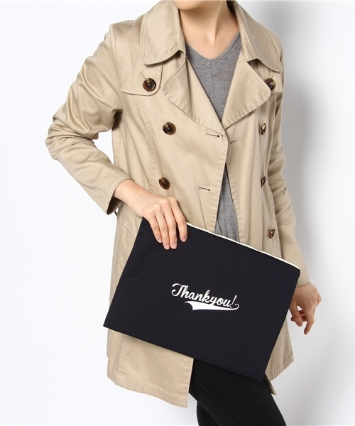 CIAOPANIC TYPY(チャオパニックティピー)の「THANKYOUクラッチ(クラッチバッグ・レディース・ネイビー/ベージュ/ホワイト・FREE)」の9枚目の写真