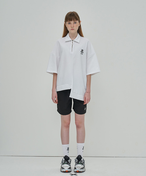 OY（オーワイ）の「ジップカラ―半袖Tシャツ/カットソー（Tシャツ/カットソー・メンズ・ホワイト/ブラック・FREE）」の5枚目の写真