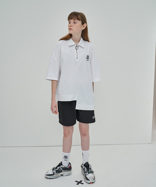OY（オーワイ）の「ジップカラ―半袖Tシャツ/カットソー（Tシャツ/カットソー・メンズ・ホワイト/ブラック・FREE）」の3枚目の写真