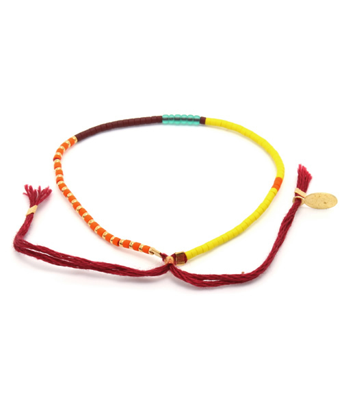 ROSE BUD（ローズバッド）の「(SHASHI)SAM BRACELET（ブレスレット・レディース・イエロー/ワイン・ONE SIZE）」の5枚目の写真