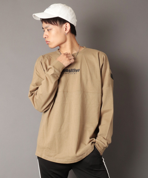 SUGGESTION(サジェッション)の「【SUGGESTION】バックロゴプリント ビッグシルエットロングスリーブTシャツ(Tシャツ/カットソー・メンズ・ブラック/ベージュ/パープル/オフホワイト/オレンジ・M/L)」の4枚目の写真