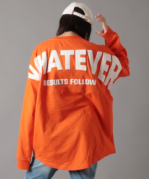 SUGGESTION(サジェッション)の「【SUGGESTION】バックロゴプリント ビッグシルエットロングスリーブTシャツ(Tシャツ/カットソー・メンズ・ブラック/ベージュ/パープル/オフホワイト/オレンジ・M/L)」の5枚目の写真