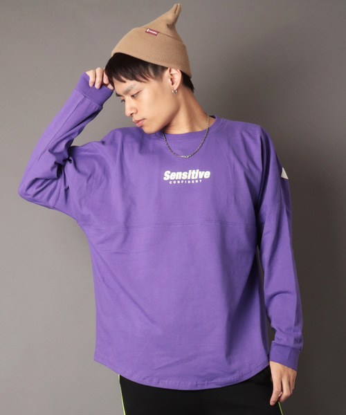 SUGGESTION(サジェッション)の「【SUGGESTION】バックロゴプリント ビッグシルエットロングスリーブTシャツ(Tシャツ/カットソー・メンズ・ブラック/ベージュ/パープル/オフホワイト/オレンジ・M/L)」の17枚目の写真