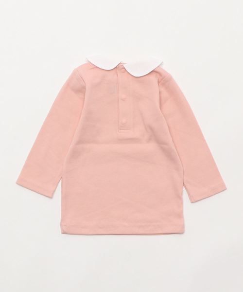 D.fesense(ディーフェセンス)の「【D.fesense /ディーフェセンス】丸衿テレコ長袖(Tシャツ/カットソー・キッズ・ピンク/オートミール・80cm/90cm/110cm/100cm)」の3枚目の写真