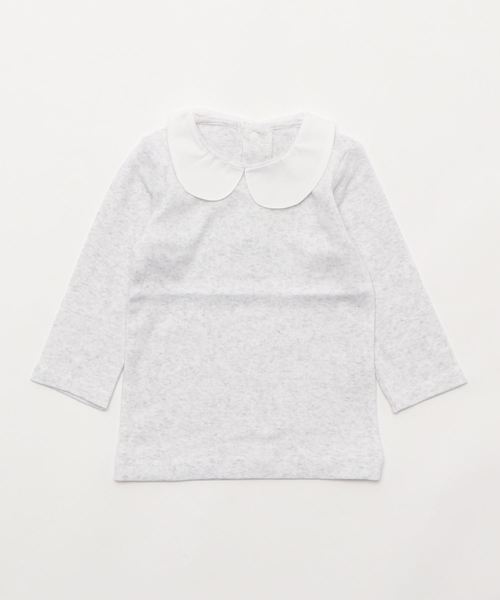 D.fesense(ディーフェセンス)の「【D.fesense /ディーフェセンス】丸衿テレコ長袖(Tシャツ/カットソー・キッズ・ピンク/オートミール・80cm/90cm/110cm/100cm)」の8枚目の写真