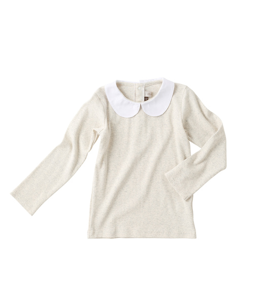 D.fesense(ディーフェセンス)の「【D.fesense /ディーフェセンス】丸衿テレコ長袖(Tシャツ/カットソー・キッズ・ピンク/オートミール・80cm/90cm/110cm/100cm)」の7枚目の写真