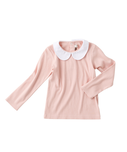 D.fesense(ディーフェセンス)の「【D.fesense /ディーフェセンス】丸衿テレコ長袖(Tシャツ/カットソー・キッズ・ピンク/オートミール・80cm/90cm/110cm/100cm)」の4枚目の写真