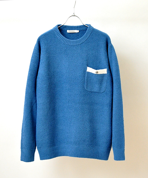 Hub&Spoke（ハブアンドスポーク）の「ラインポケットシャギーニット（ニット/セーター・メンズ・ブラック/ブラウン/サックスブルー・MEDIUM/LARGE）」の3枚目の写真