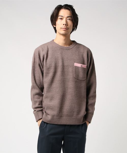 Hub&Spoke（ハブアンドスポーク）の「ラインポケットシャギーニット（ニット/セーター・メンズ・ブラック/ブラウン/サックスブルー・MEDIUM/LARGE）」の7枚目の写真