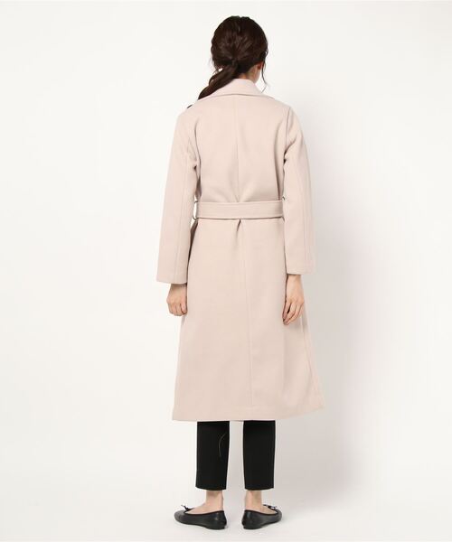 KOBE LETTUCE(コウベレタス)の「ビッグカラーベルト付きロングコート(チェスターコート・レディース・ネイビー/ブラウン/ブルー/アイボリー/モカ/パープル系その他/ラベンダー/ミント・FREE)」の15枚目の写真