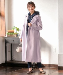 KOBE LETTUCE | ビッグカラーベルト付きロングコート(チェスターコート)