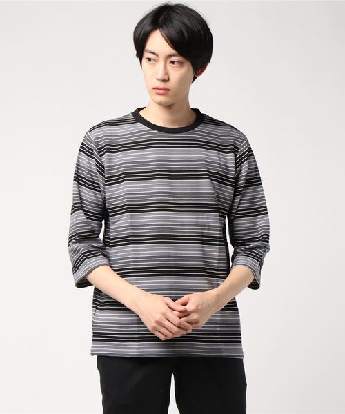 セール ジャガードボーダークルーネックシャツ 6s Tシャツ カットソー Nano Universe ナノユニバース のファッション通販 Zozotown