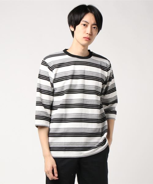 セール ジャガードボーダークルーネックシャツ 6s Tシャツ カットソー Nano Universe ナノユニバース のファッション通販 Zozotown