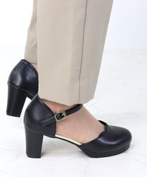 Liberty Doll / 7cmチャンキーヒール スカラップ セパレートストラップパンプス 美脚 歩きやすい オケージョン対応 (5480)