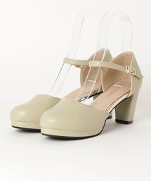 Liberty Doll / 7cmチャンキーヒール スカラップ セパレートストラップパンプス 美脚 歩きやすい オケージョン対応 (5480)