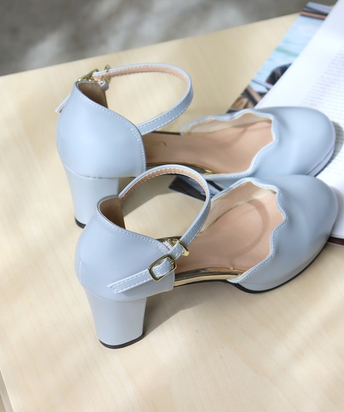 LibertyDoll(リバティードール)の「Liberty Doll / 7cmチャンキーヒール スカラップ セパレートストラップパンプス 美脚 歩きやすい オケージョン対応 (5480)(パンプス・レディース・ネイビー/ブラウン/グレー/マスタード/ブラック系その他/ワイン/ベージュ/ブラック/ベージュ系その他/アイボリー/その他/ライトブルー/ライトグリーン/ダークブラウン/ホワイト/ブラック系その他2/シルバー/ネイビー系1/ピンク・LL/S/M/L/SS/3L)」の12枚目の写真