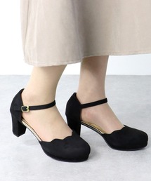 Liberty Doll / 7cmチャンキーヒール スカラップ セパレートストラップパンプス 美脚 歩きやすい オケージョン対応 (5480)