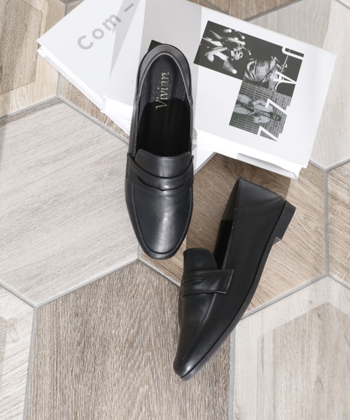 VIVIAN（ヴィヴィアン）の「スクエアトゥローファーバブーシュ（ローファー・レディース・ホワイト/ブラック/ベージュ/キャメル/ダークブラウン・LL/S/M/L/XL）」の13枚目の写真