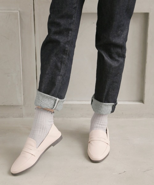 VIVIAN（ヴィヴィアン）の「スクエアトゥローファーバブーシュ（ローファー・レディース・ホワイト/ブラック/ベージュ/キャメル/ダークブラウン・LL/S/M/L/XL）」の21枚目の写真