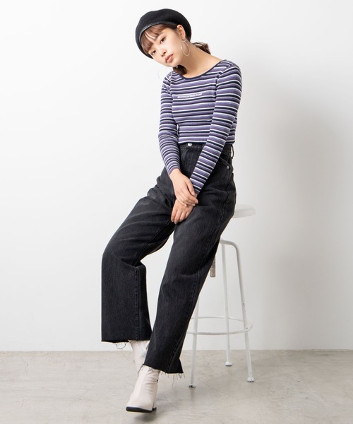 WEGO(ウィゴー)の「WEGO/デイリーストレートボーイフレンドデニムパンツ(デニムパンツ・レディース・ブラック/インディゴブルー/ダークインディゴブルー/ライトインディゴブルー・SMALL/LARGE/MEDIUM)」の10枚目の写真